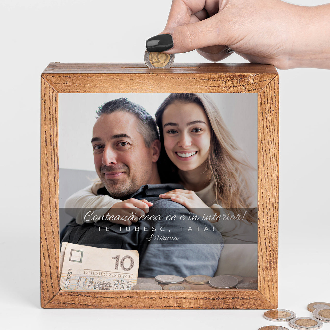 Personalizowana skarbonka ze zdjęciem - prezent na Dzień Ojca prezent dla taty skarbonka dla taty