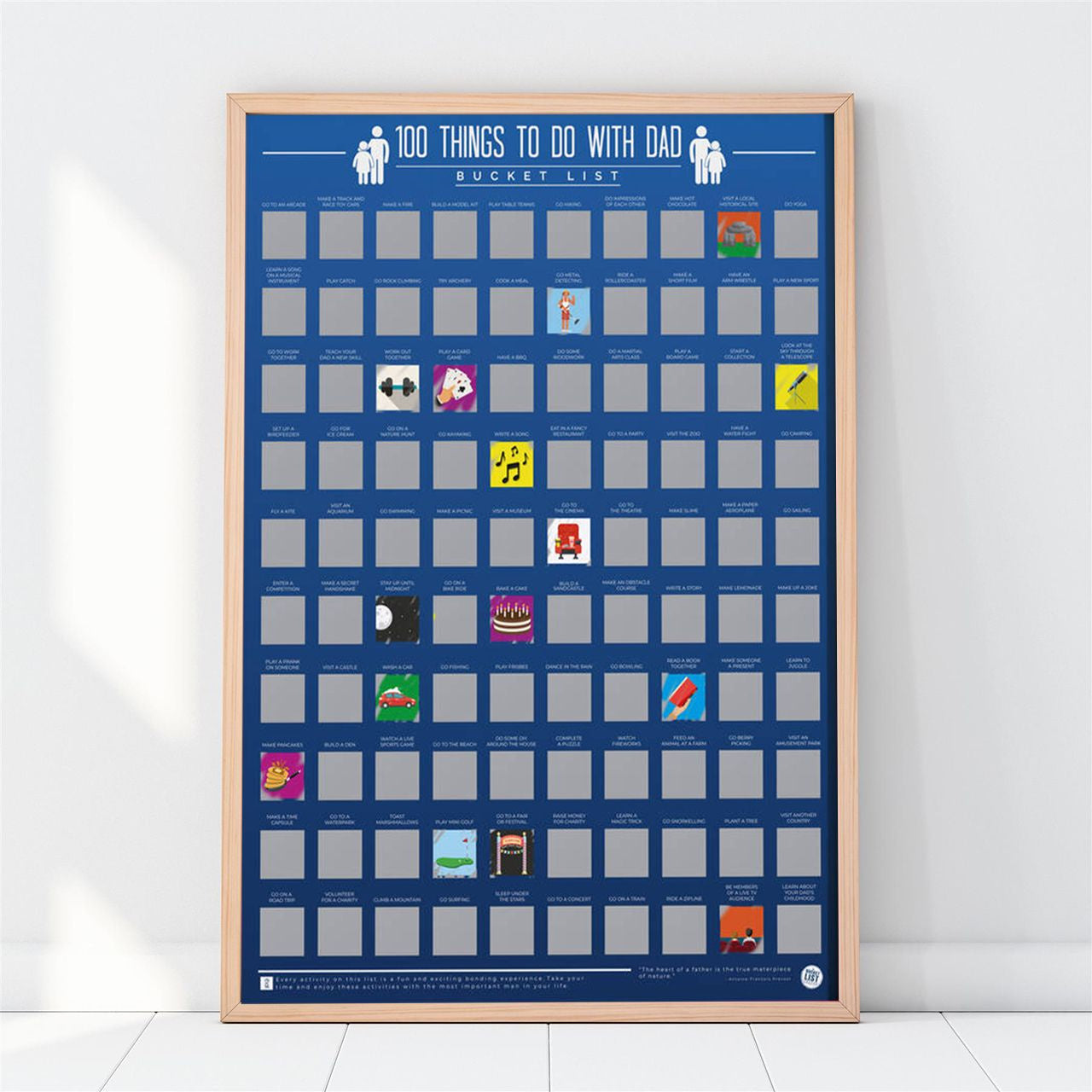 Zdrapka dla taty 100 rzeczy do zrobienia z tatą prezent dla taty prezent na dzień taty plakat na dzień taty