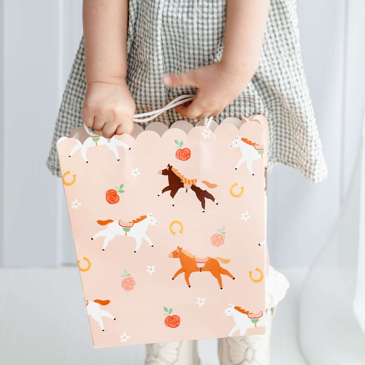 Pungă de cadou din hârtie cu model cai