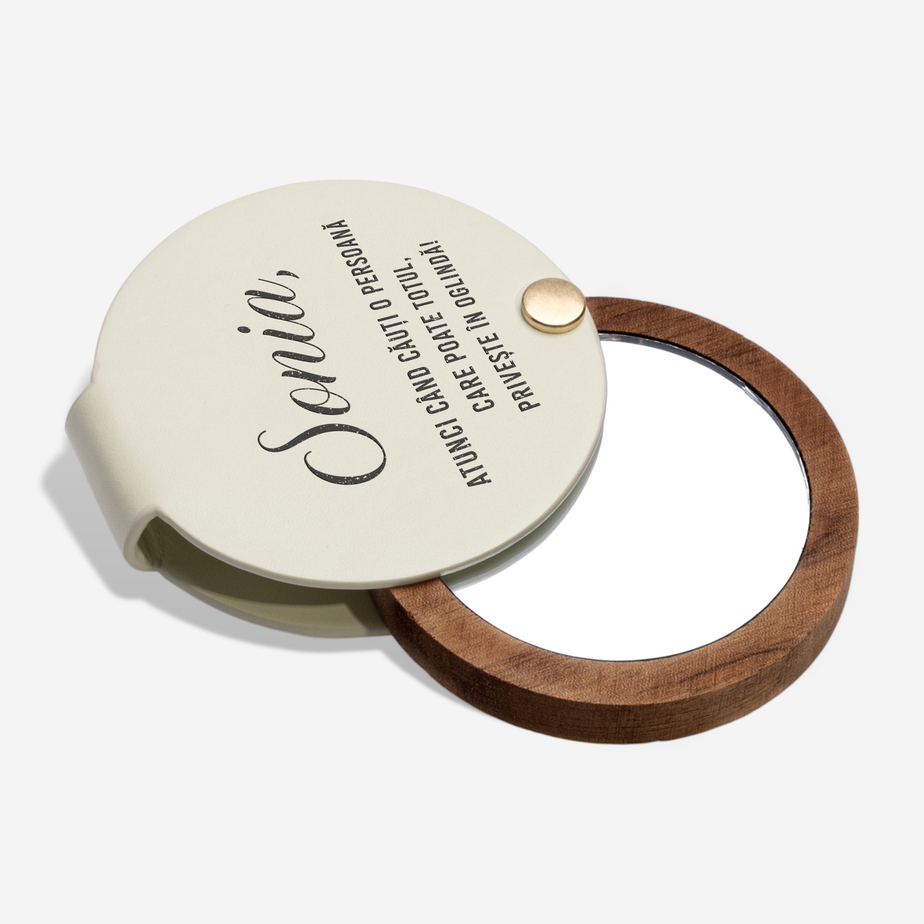 Personalizowane lusterko kieszonkowe - prezent motywacyjny lusterko z grawerem prezent dla przyjaciółki