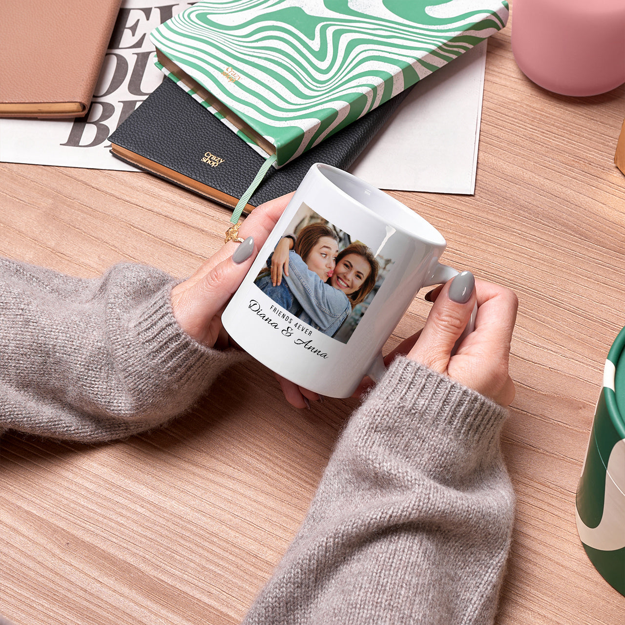 Kubek ze zdjęciem dla przyjaciółki - prezent dla bff prezent dla przyjaciółki kubek na prezent