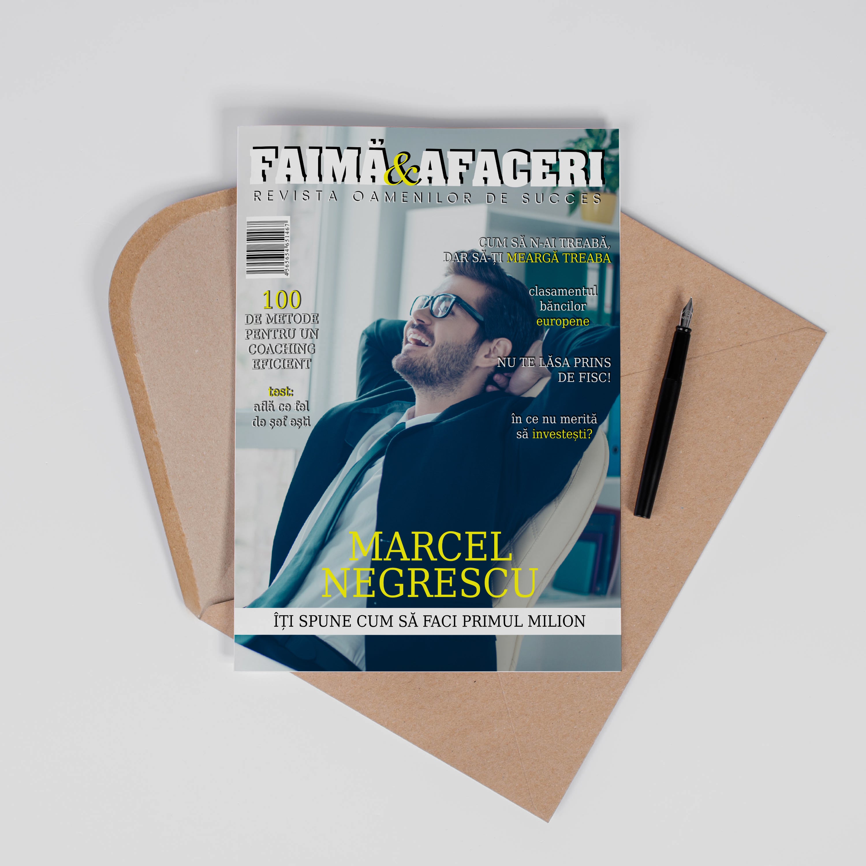 Felicitare A4 Faimă și Afaceri - felicitare pentru colegul de muncă