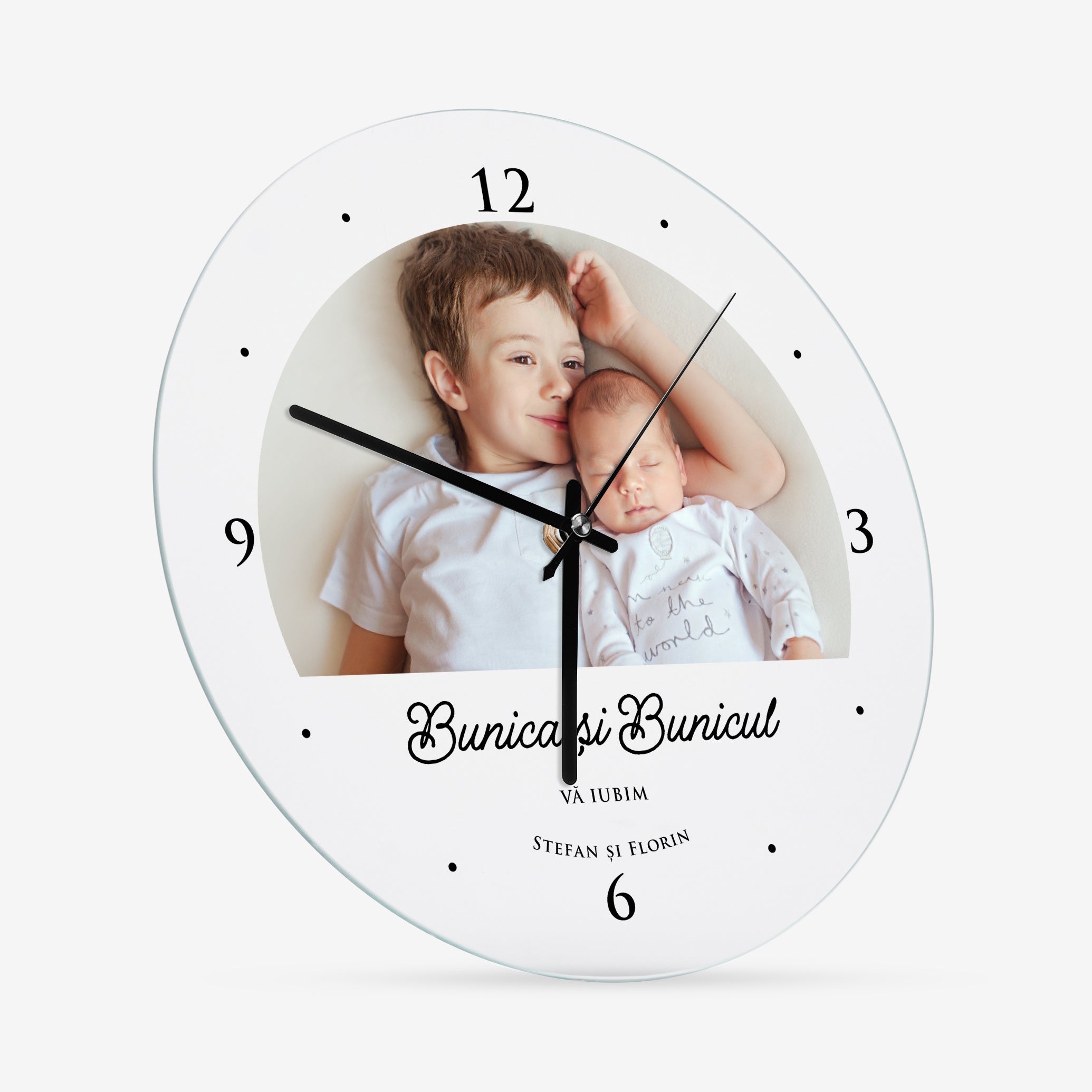 Zegar ścienny ze zdjęciem - wspólny prezent dla babci i dziadka zegar na Dzień Babci i Dziadka 