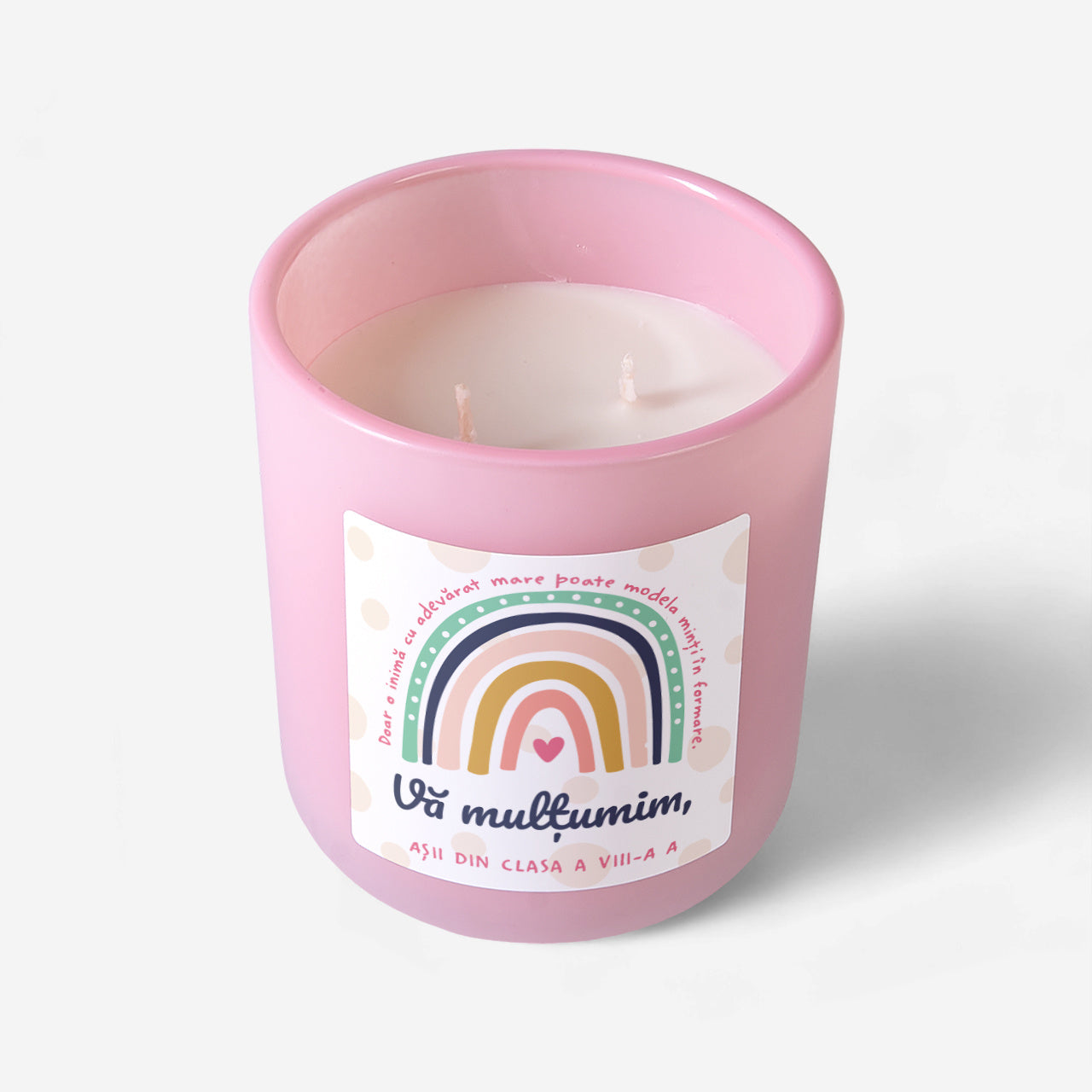 Lumânare personalizată - cadou de mulțumire pentru profesoară