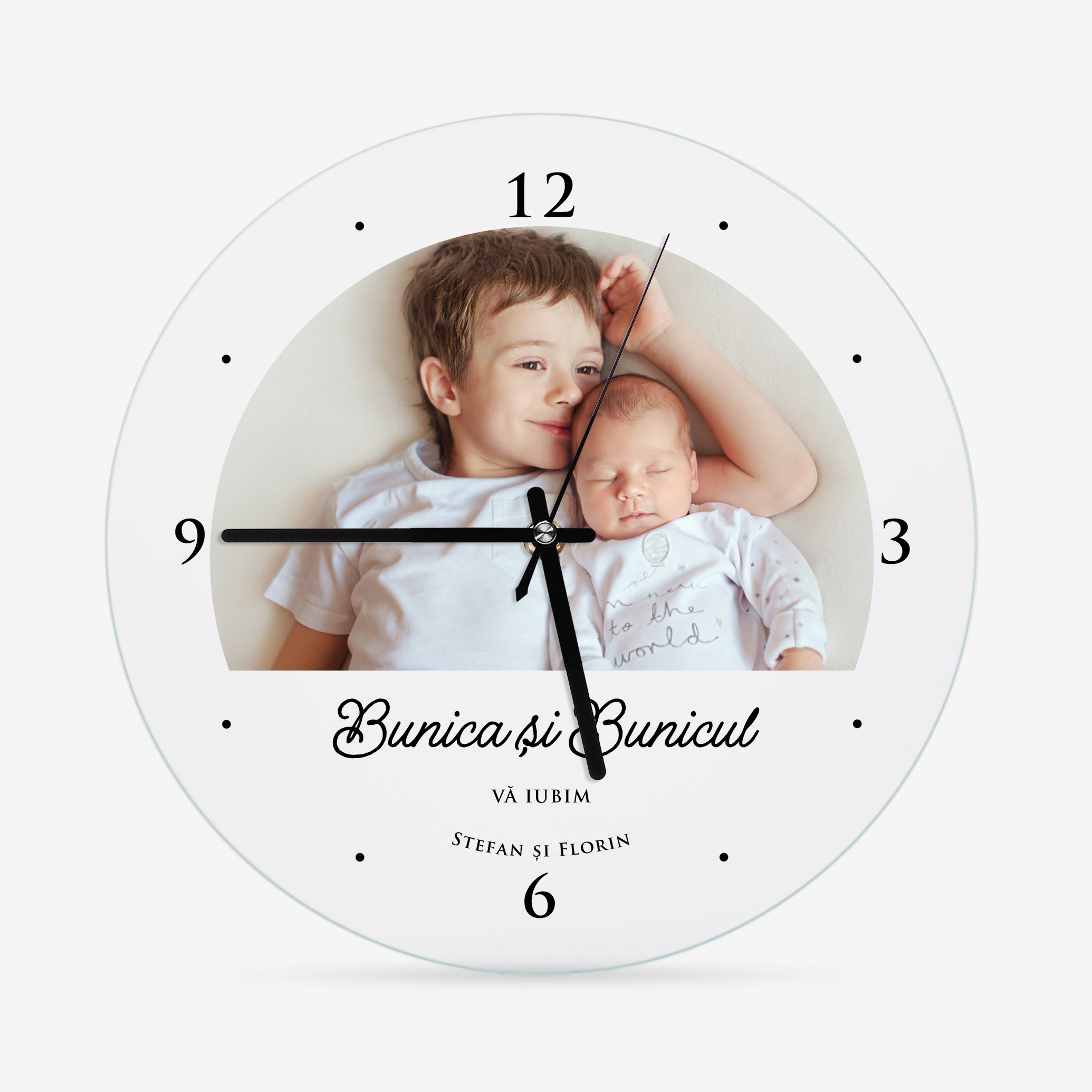 Zegar ścienny ze zdjęciem - wspólny prezent dla babci i dziadka zegar na Dzień Babci i Dziadka 