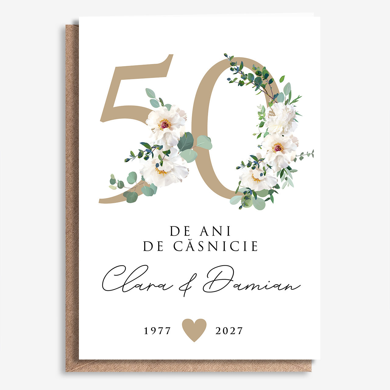 Felicitare A4 pentru nunta de aur