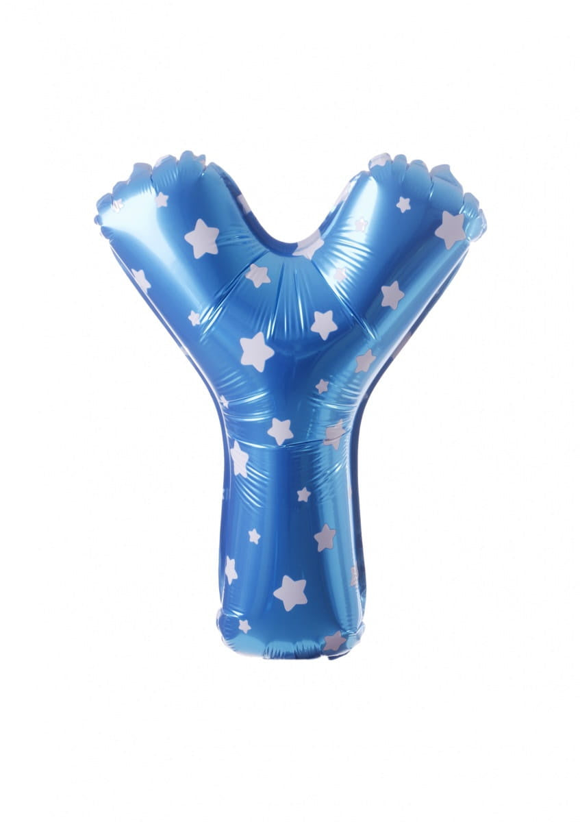 Balon din folie pentru aer LITERĂ Y bleu 40 cm