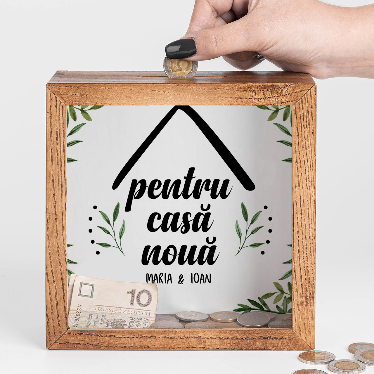 Personalizowana skarbonka na dom - prezent dla pary skarbonka na prezent prezent dla nowożeńców