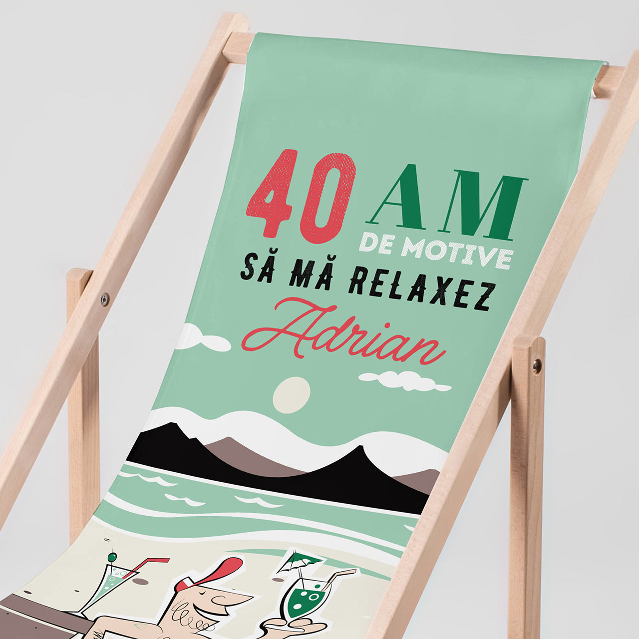 Leżak plażowy - prezent na 40 dla niego zabawny prezent dla mężczyzny leżak personalizowany na urodziny