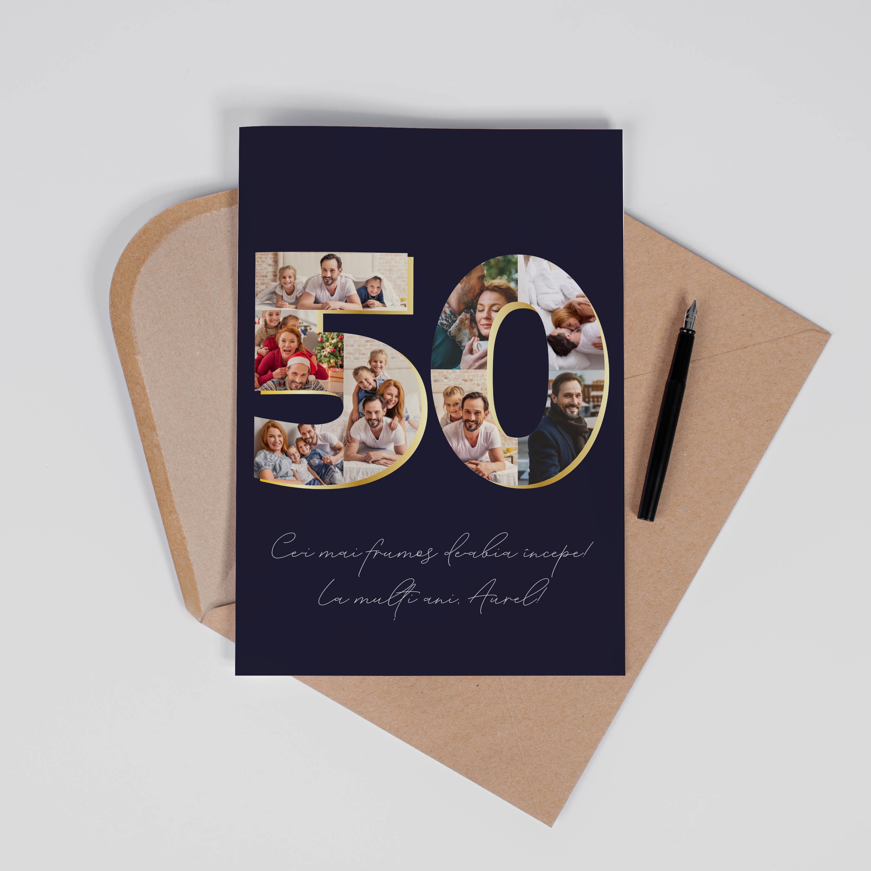 Felicitare pentru aniversarea de 50 de ani cu fotografii a4