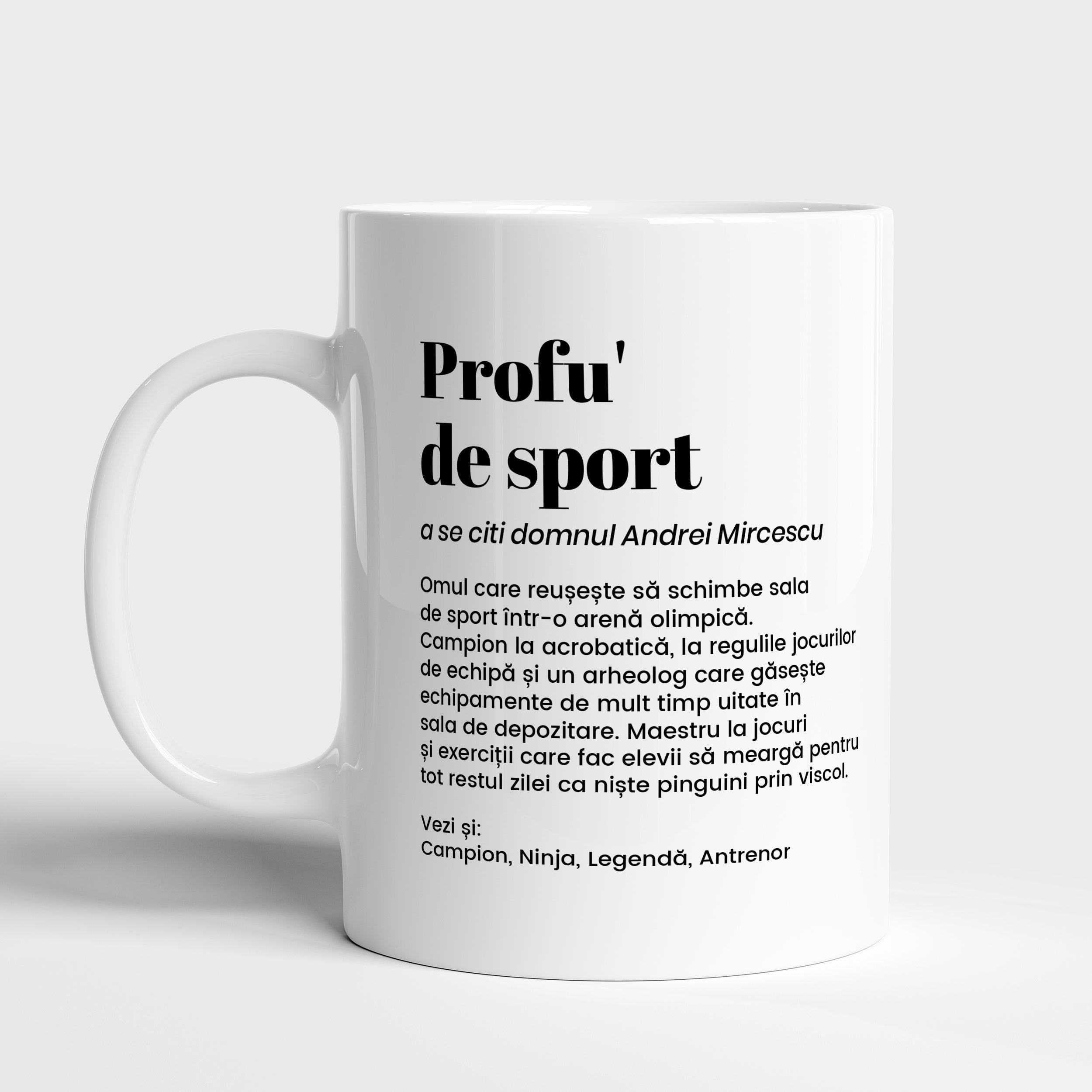 Cană cadou pentru profesorul de educație fizică