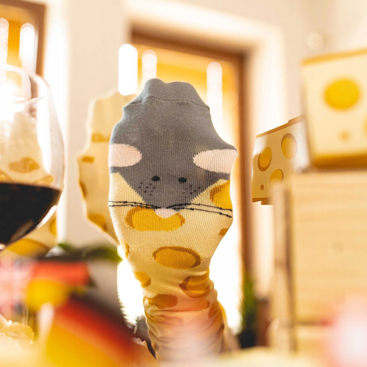 Męskie skarpetki MYSZ I SER skarpetki męskie prezent dla chłopaka prezent na Dzień Chłopaka