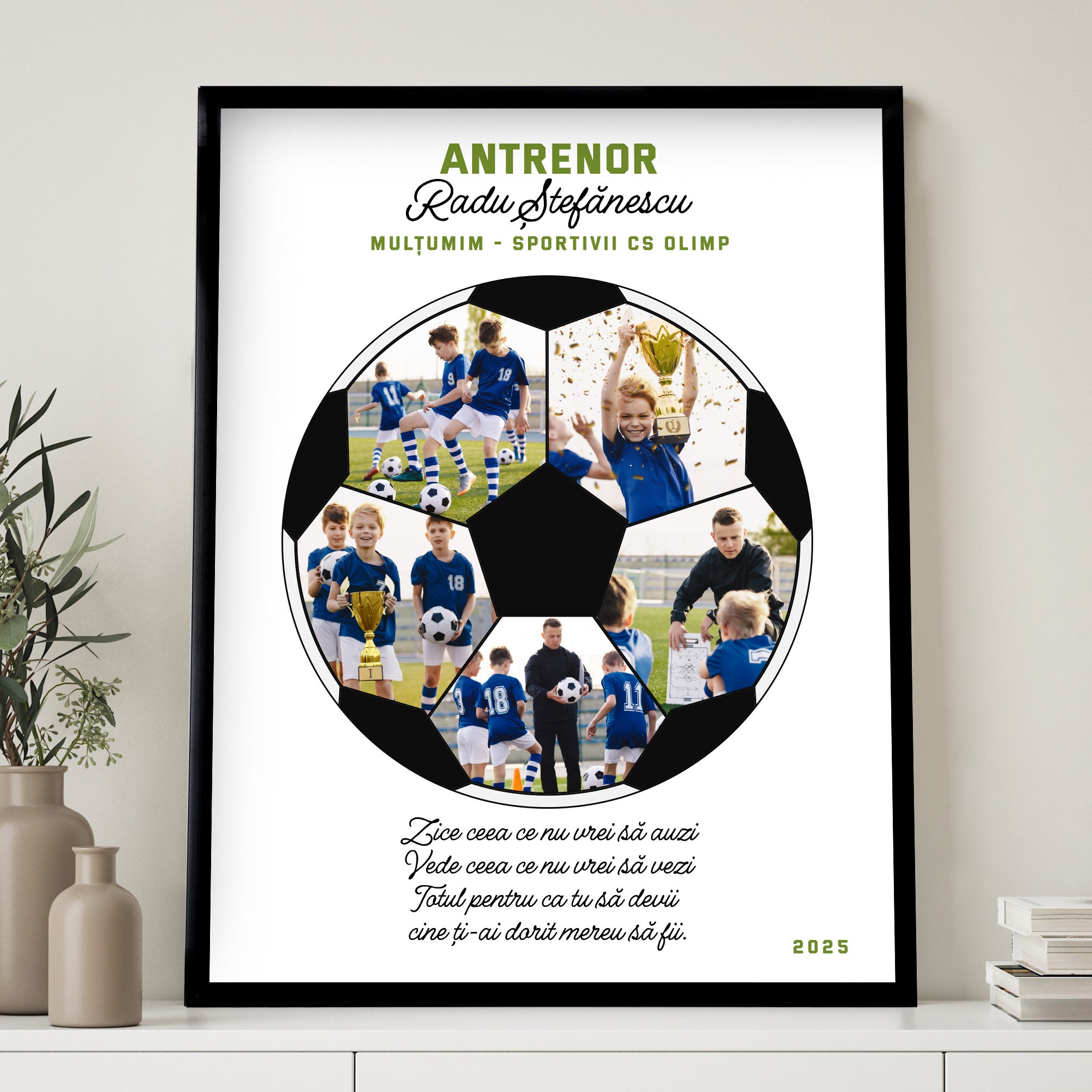 Poster cu fotografii - cadou pentru antrenorul de fotbal