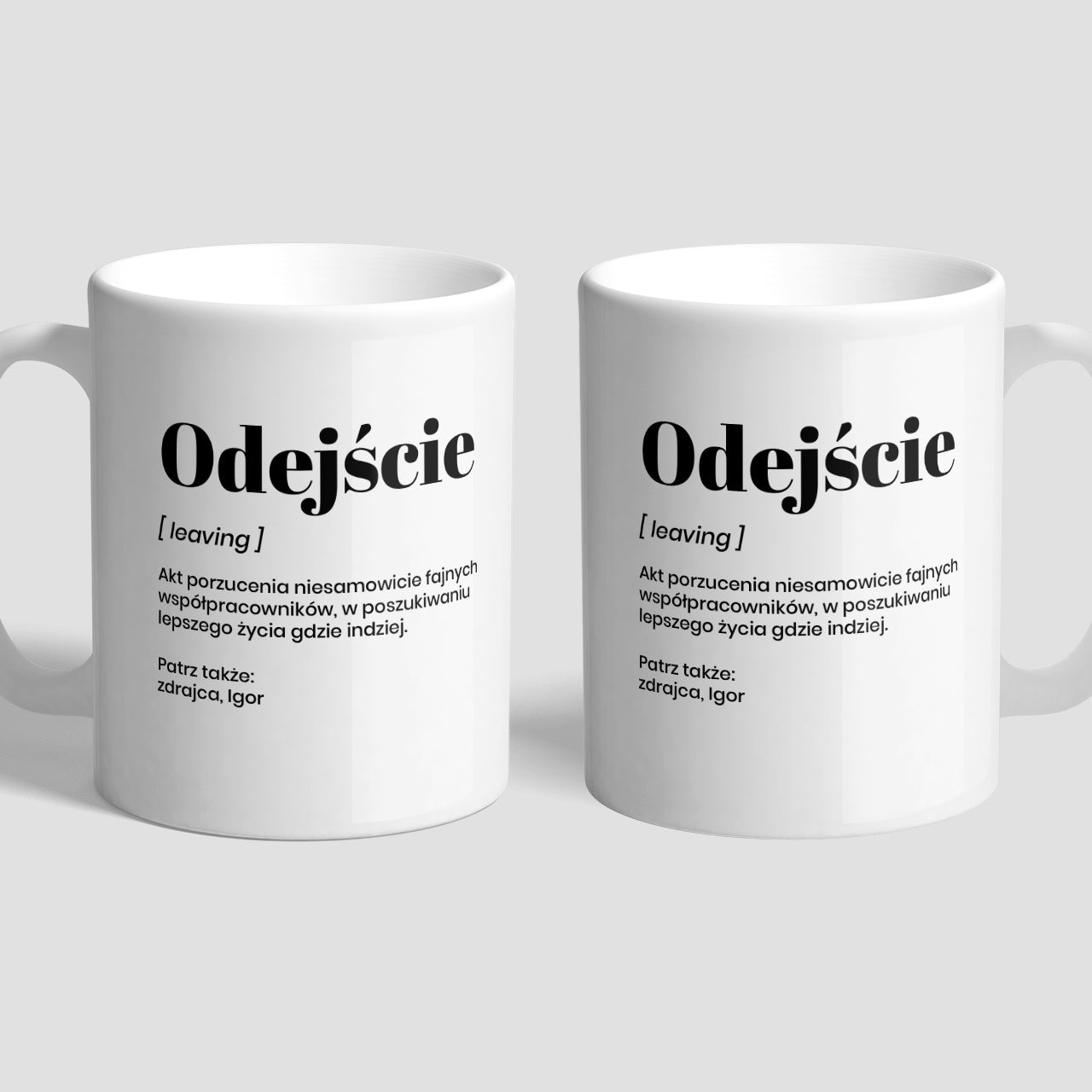 Zestaw kubek i kawa - prezent na odejście z pracy 