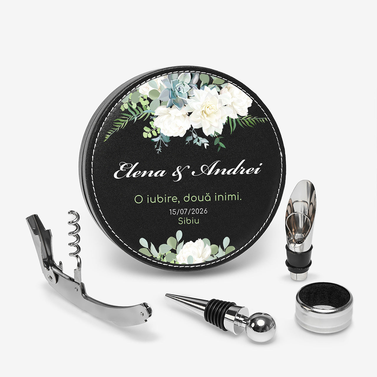 Set personalizat pentru vin – cadou de nuntă