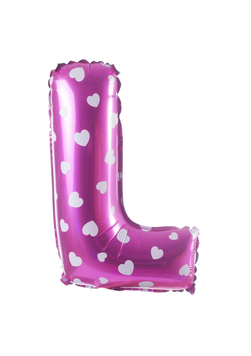 Balon din folie pentru aer LITERĂ L roz 40 cm