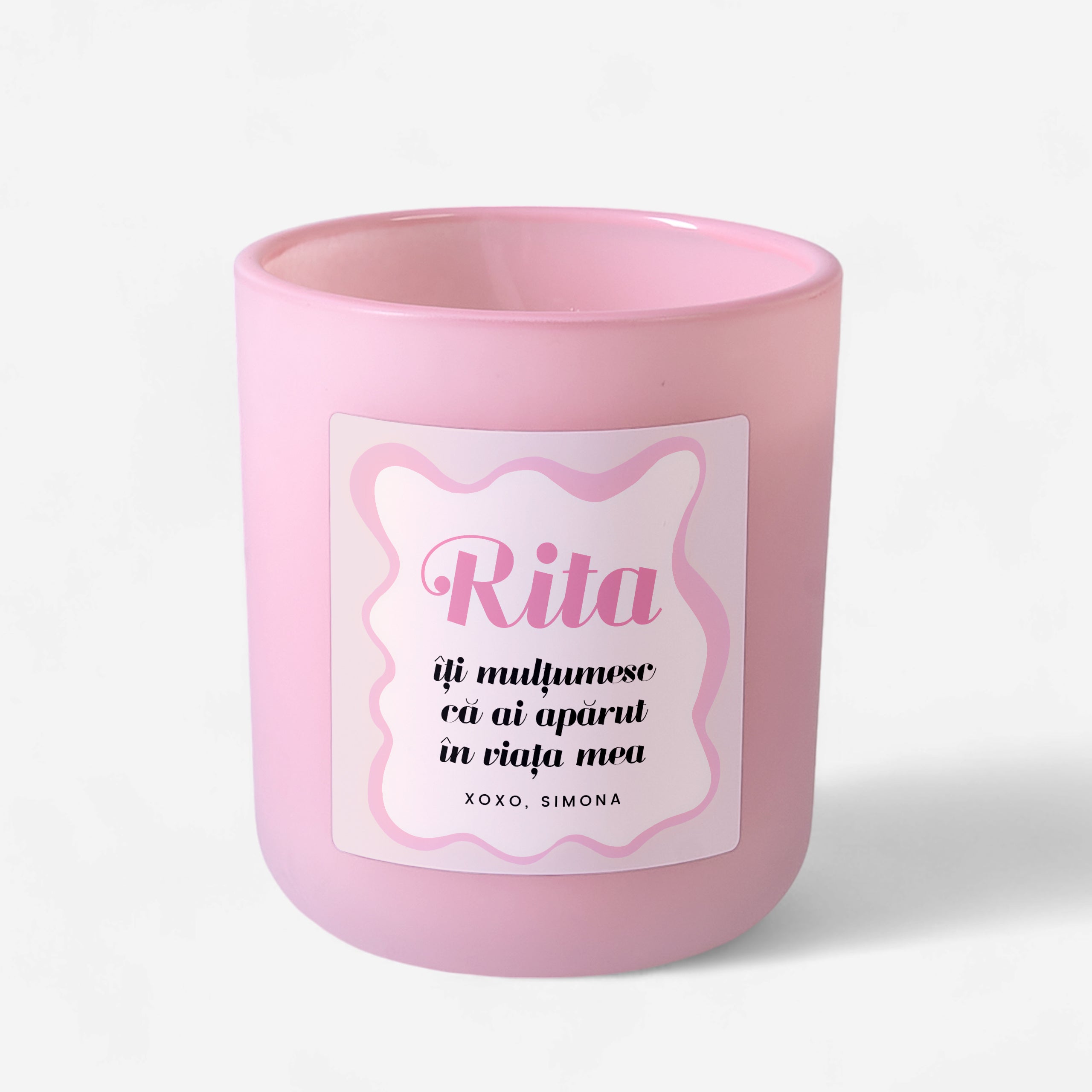 Lumânare personalizată pentru prietenă – mulțumire