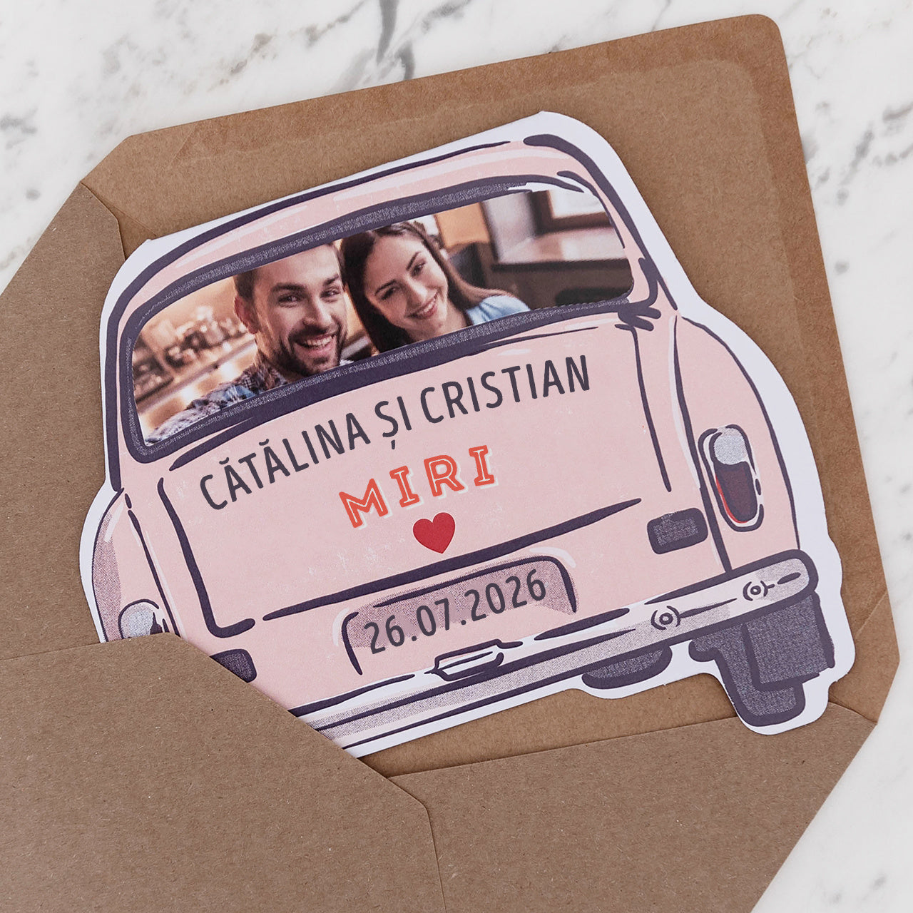 Felicitare de nuntă cu poză – cadou pentru miri