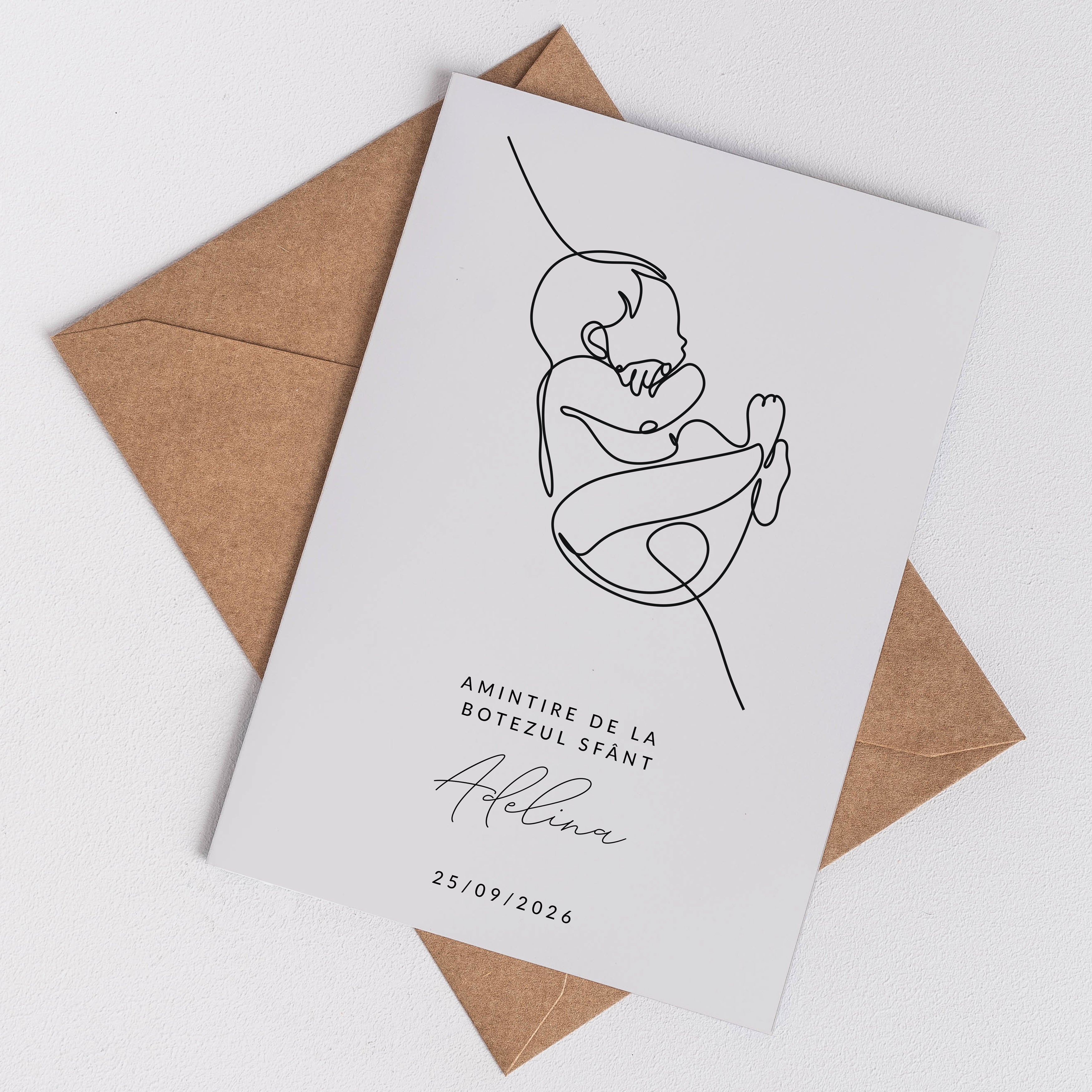 Felicitare personalizată pentru botez