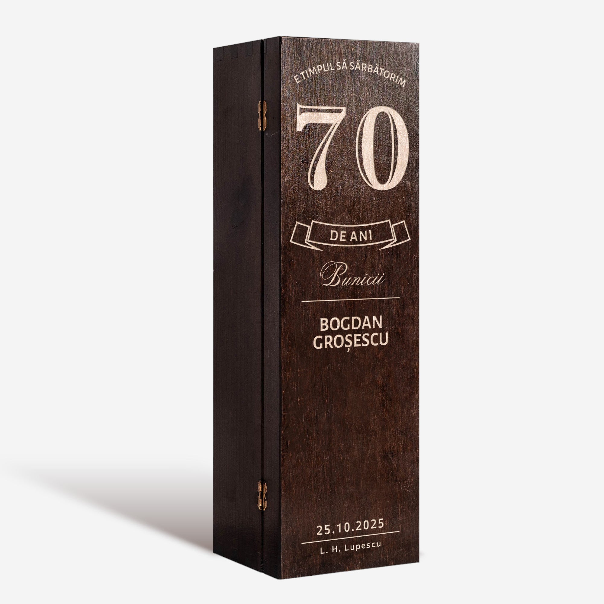 Skrzynka na whisky na prezent z okazji 70 urodzin elegancki prezent dla niego skrzynka na alkohol 