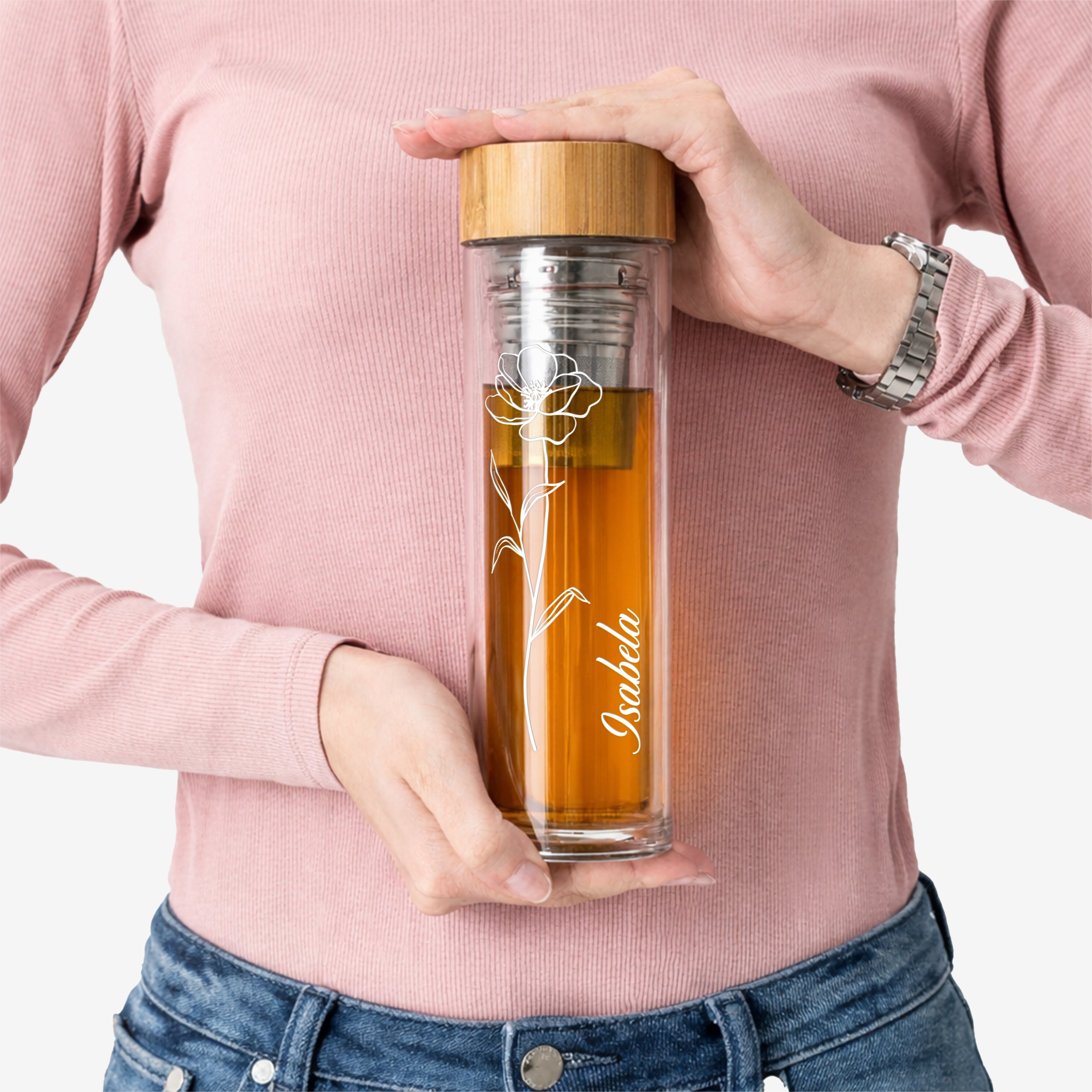 Sticlă cu infuzor pentru mama - cadou pentru ziua de nume 
