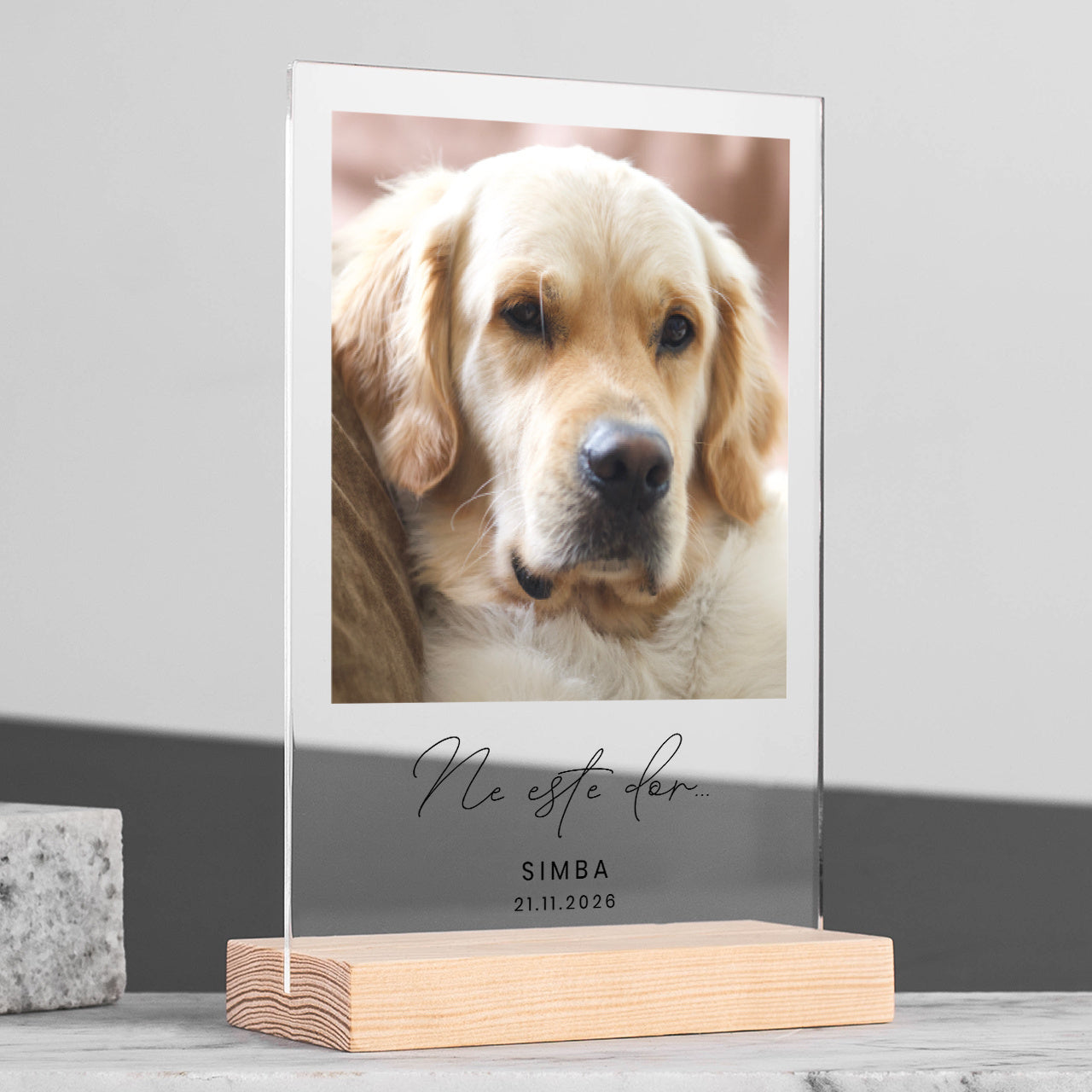 Statuetă cu fotografie – amintire de la câine