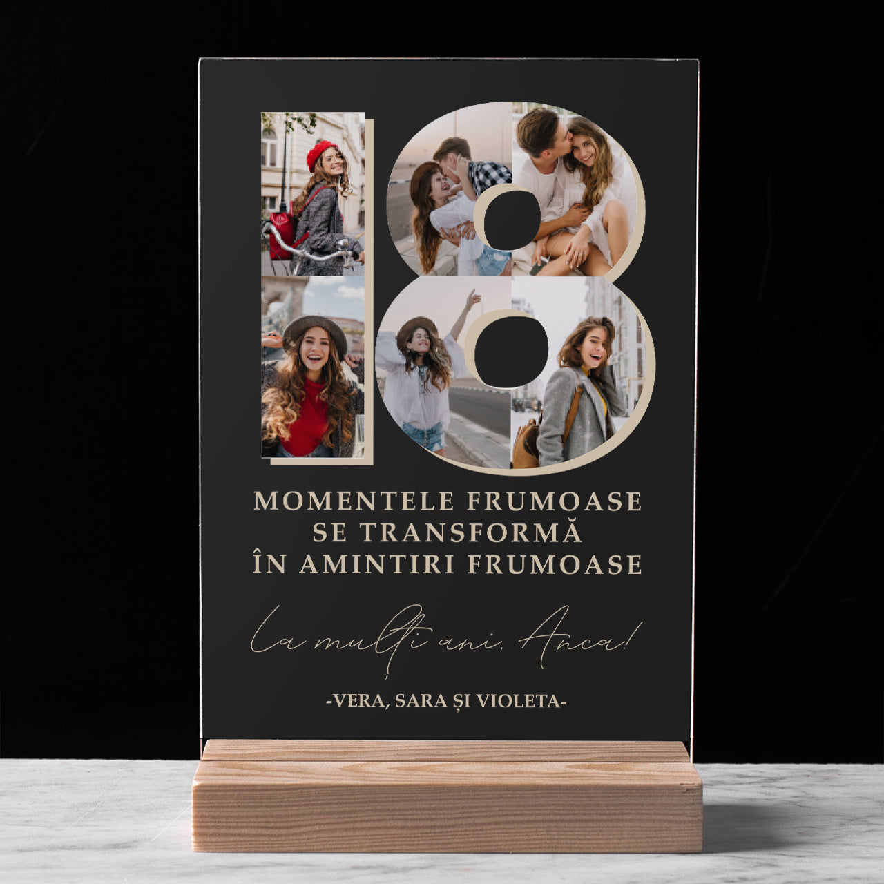 Placă de plexiglas cu fotografii - cadou de majorat