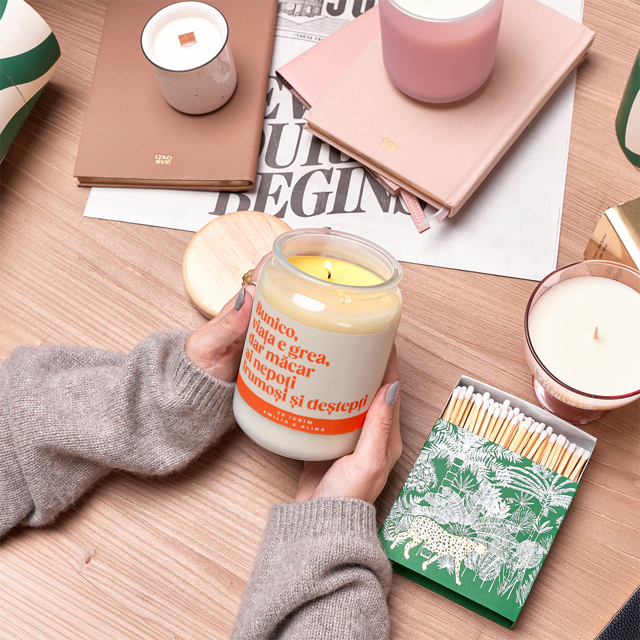 Lumânare naturală pentru bunică - cadou de la nepoți