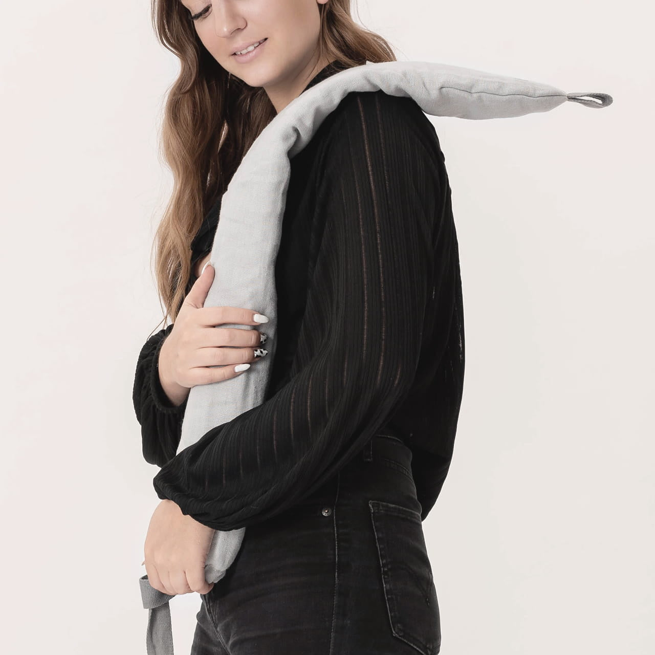 Termofor długi - lniany pokrowiec termofor w pokrowcu praktyczny prezent dla kobiety