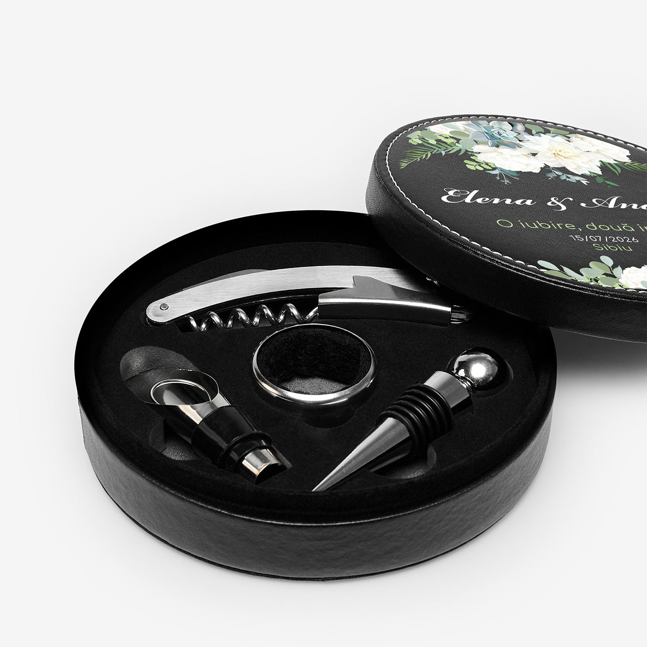 Set personalizat pentru vin – cadou de nuntă