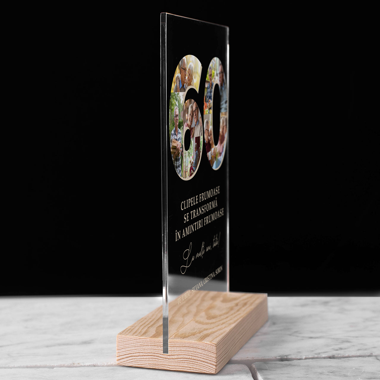 Statuetă gravată pentru ziua de naștere – cadou original pentru 60 de ani