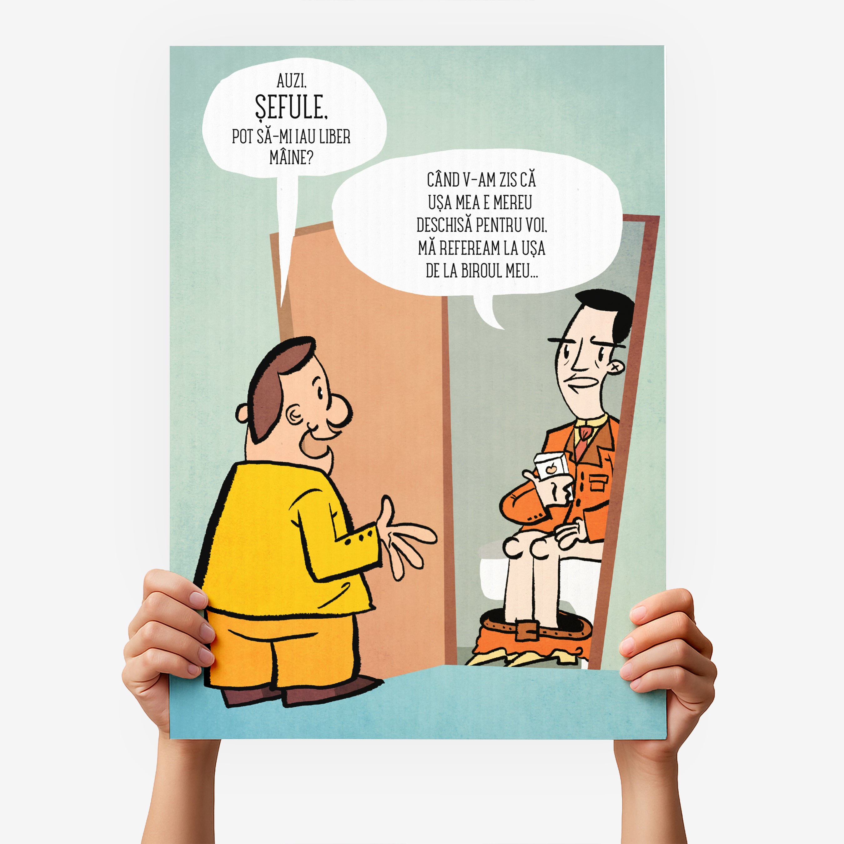 Felicitare XXL pentru șef - Uși deschise