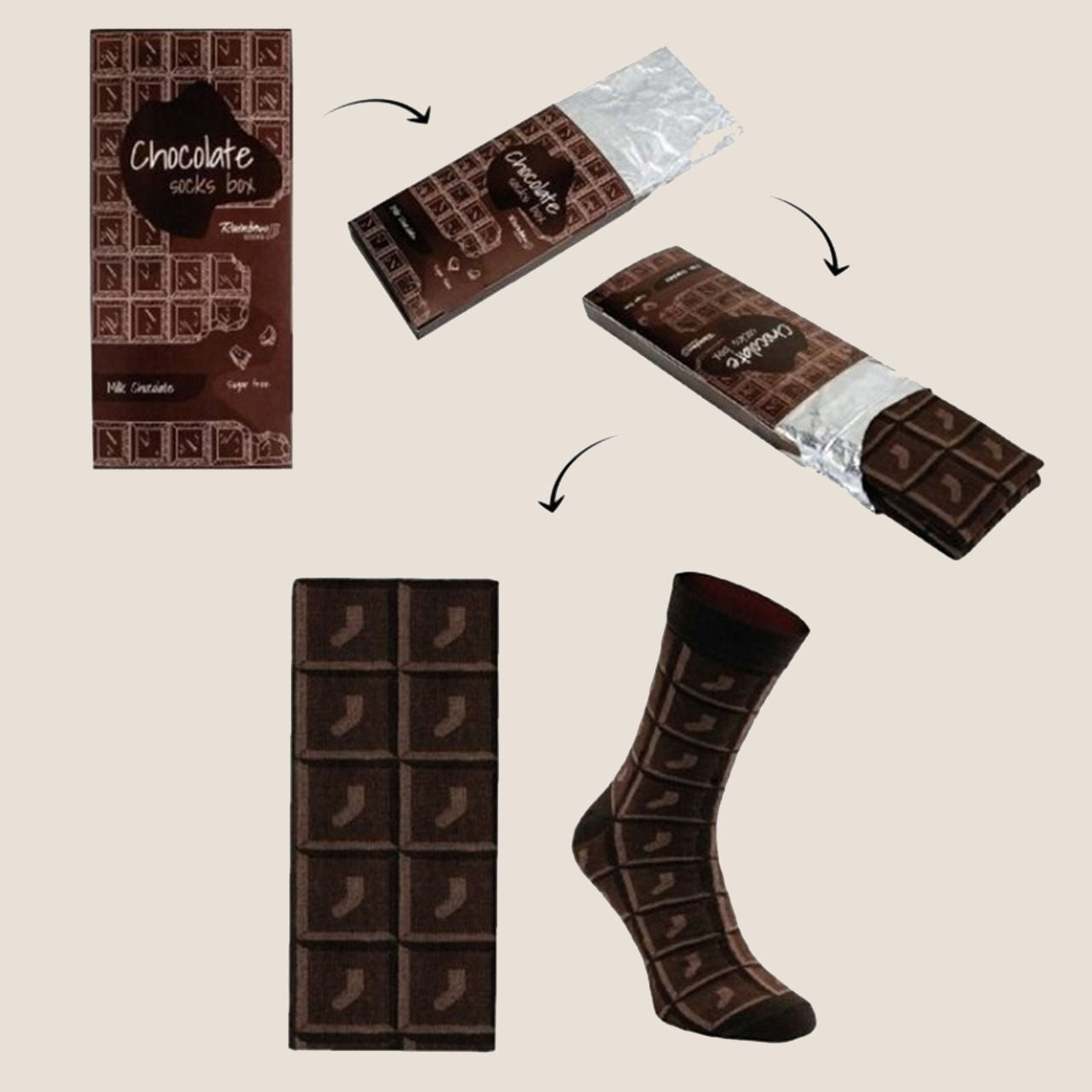 Skarpety Czekolada upominek dla łasucha męskie skarpetki prezent na Dzień Chłopaka