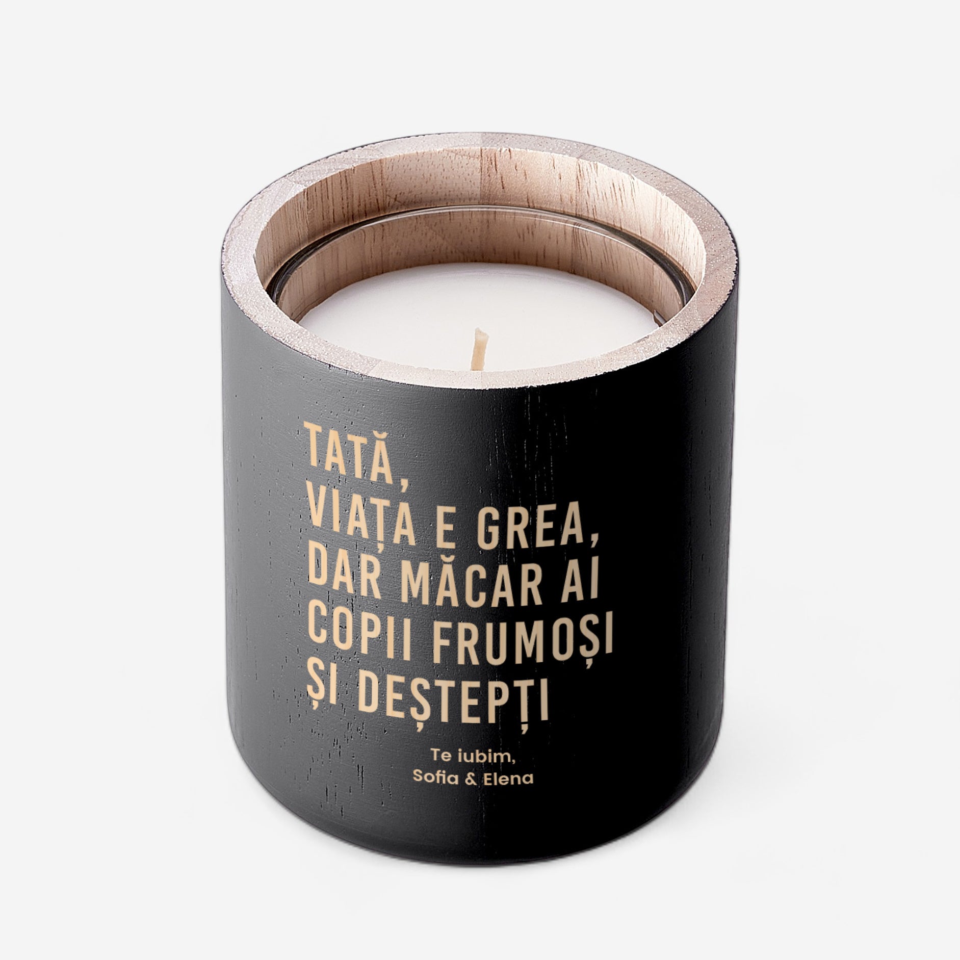 Lumânare gravată - cadou amuzant pentru tata