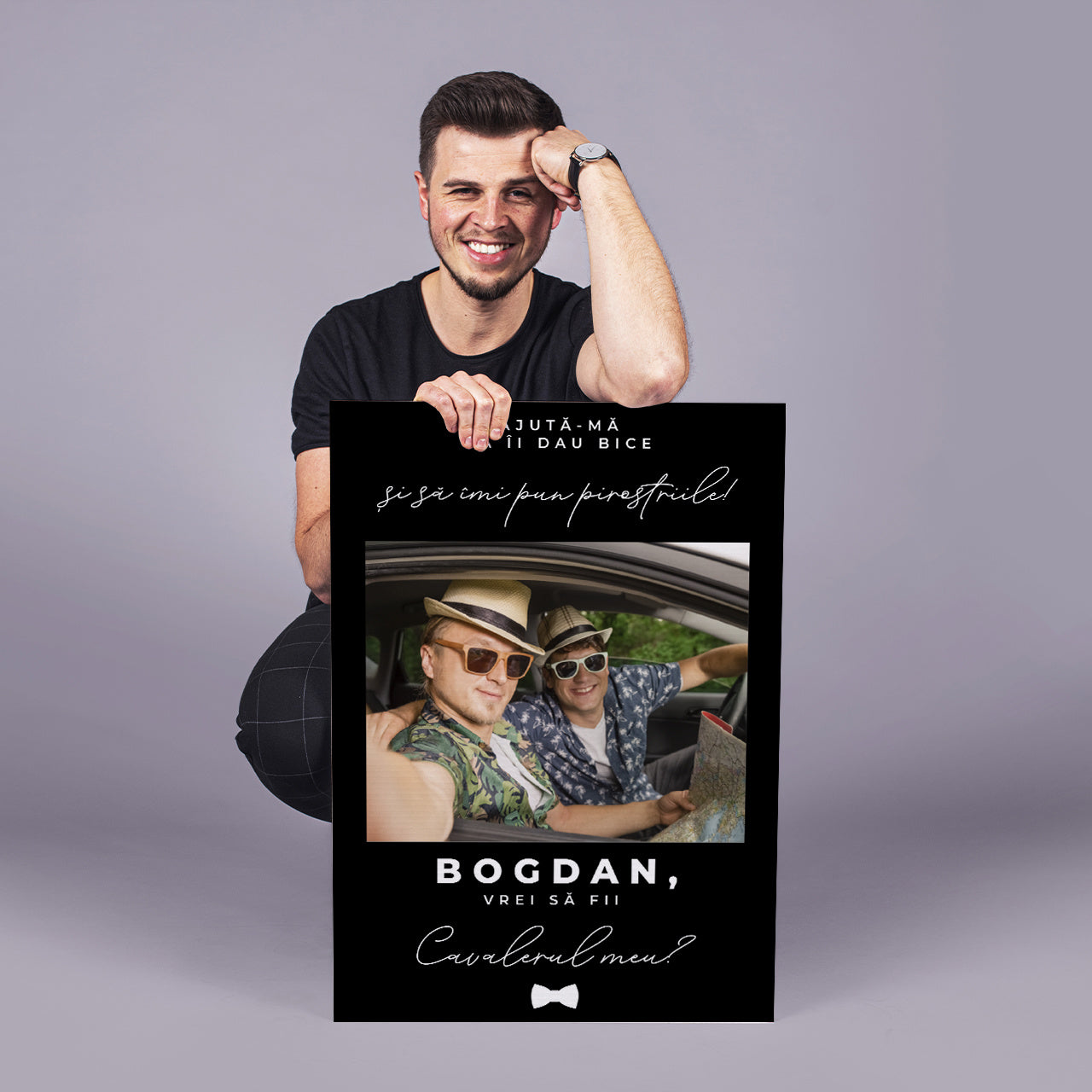 Felicitare XXL cu fotografie – Cerere de a fi martor