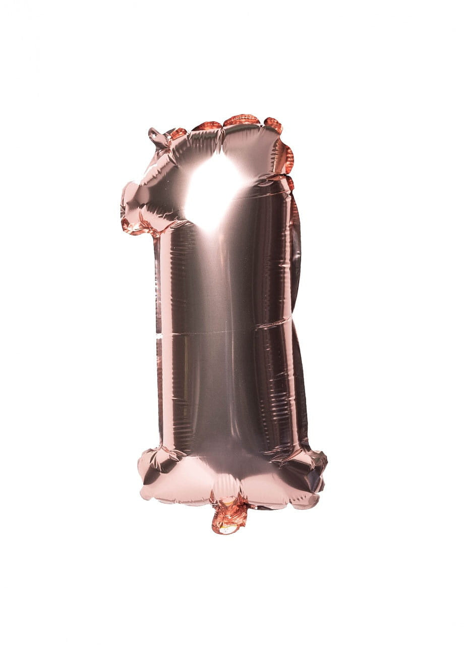 Balon din folie pentru aer CIFRĂ 1 rose gold