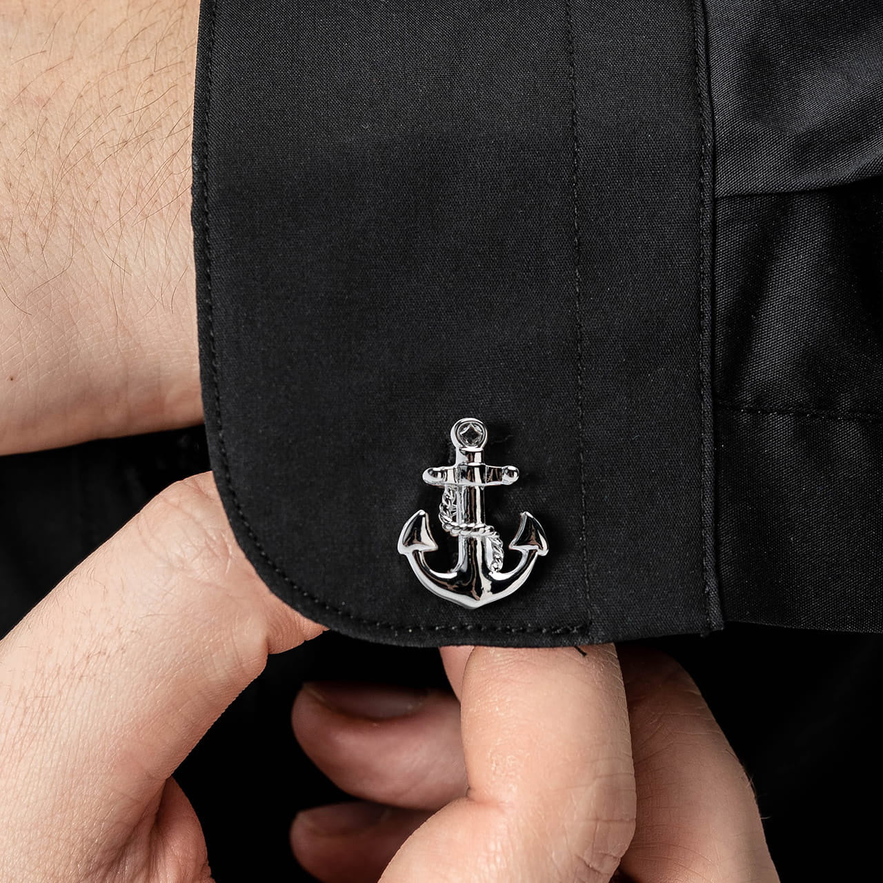 Spinki do mankietów Kotwica prezent dla żeglarza prezent dla marynarza praktyczny prezent dla żeglarza