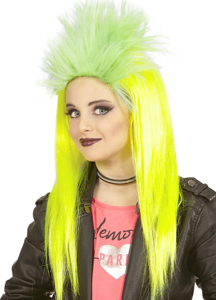Perucă pentru copii neon PUNK seledynowa
