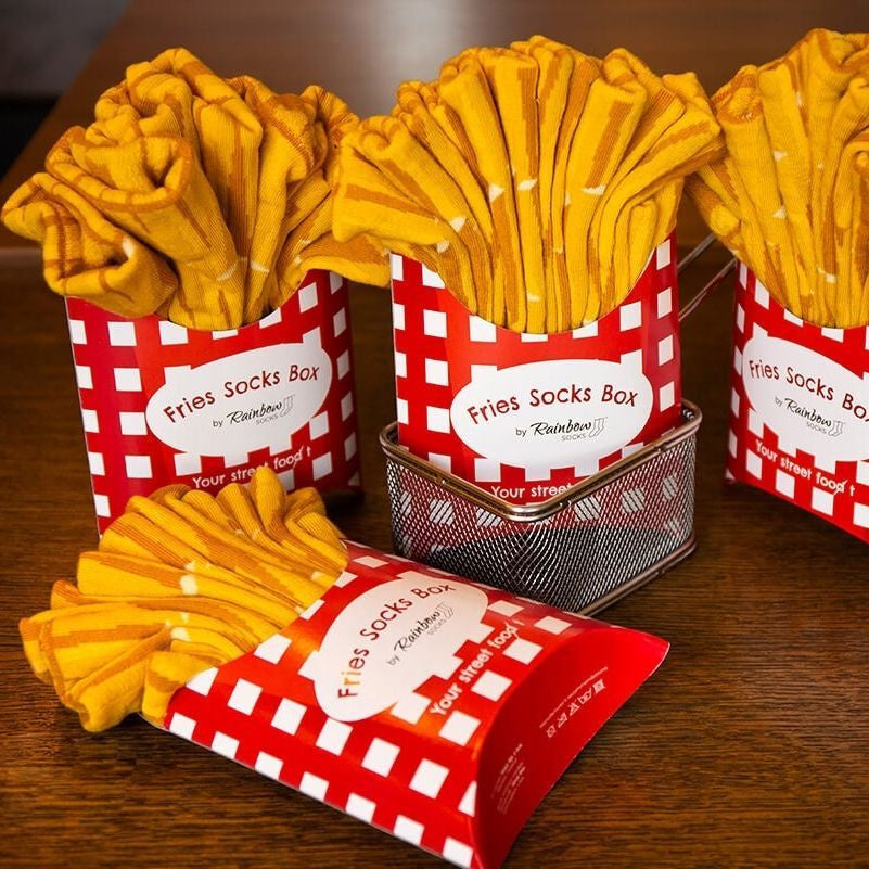 Damskie skarpety frytki śmieszne skarpetki damskie prezent dla dziewczyny prezent na Dzień Kobiet