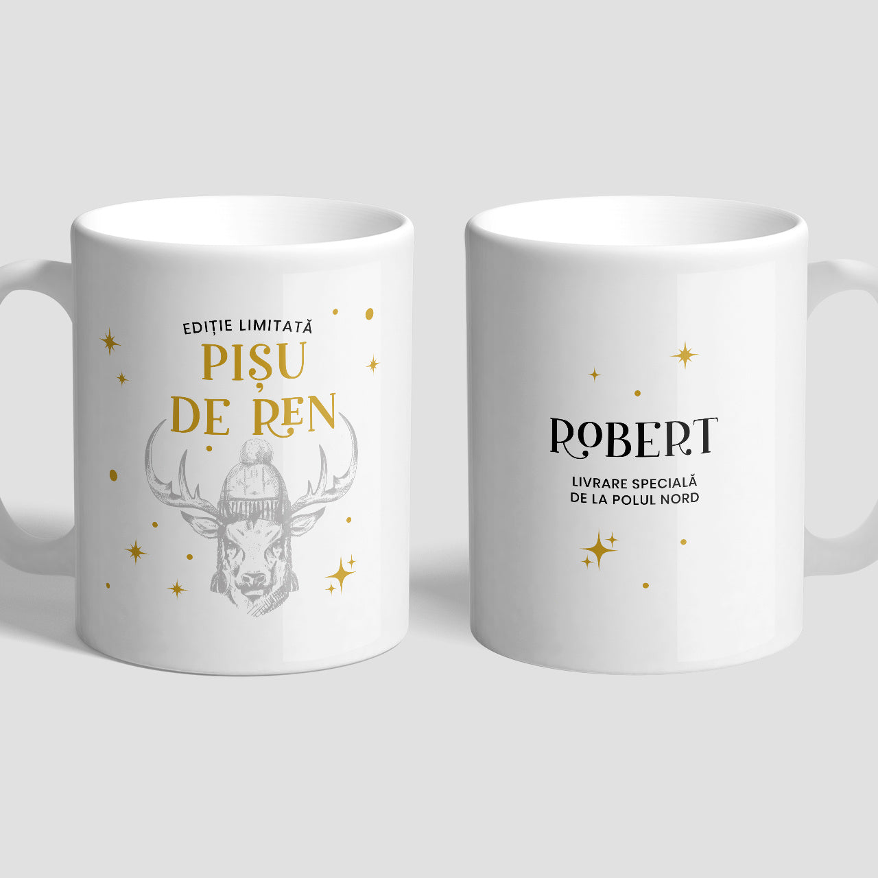 Cană amuzantă de Crăciun pentru el - Pișu de ren