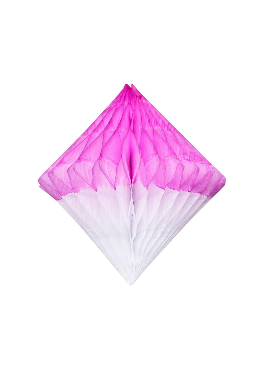 Rozetă din hârtie DIAMANT roz-alb 10 cm