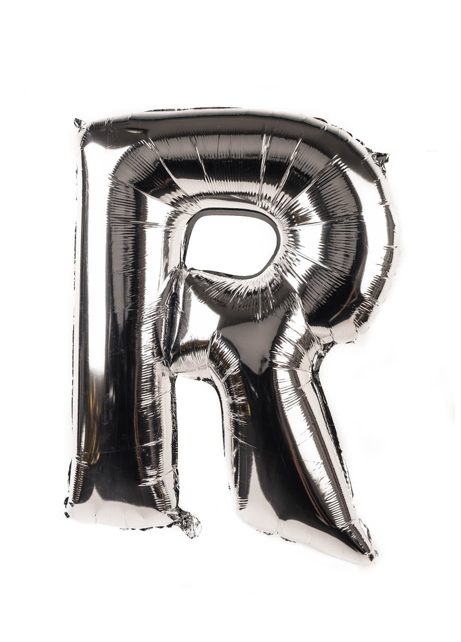 Balon din folie pentru aer LITERĂ R argintiu 40 cm