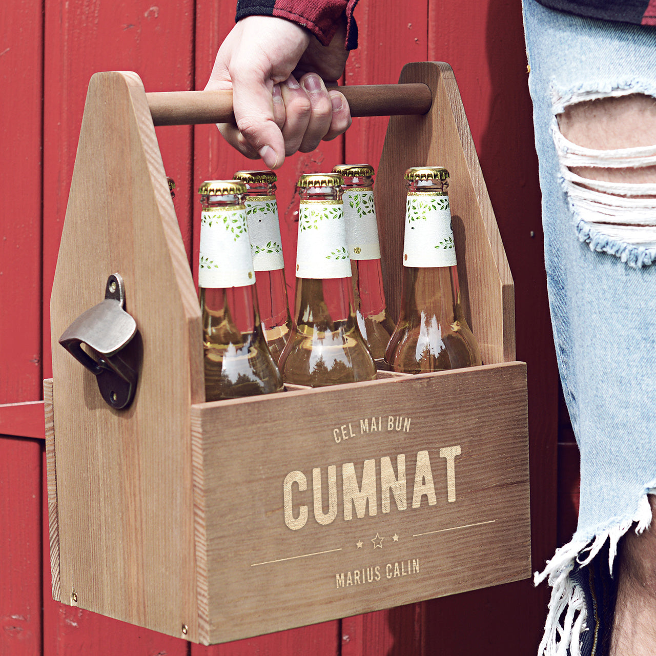 Nosidło na piwo z grawerem - prezent dla szwagra skrzynka na piwo prezent dla szwagra na urodziny