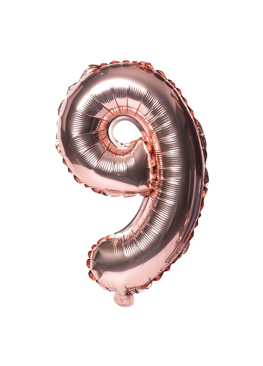 Balon din folie pentru aer CIFRĂ 9 rose gold