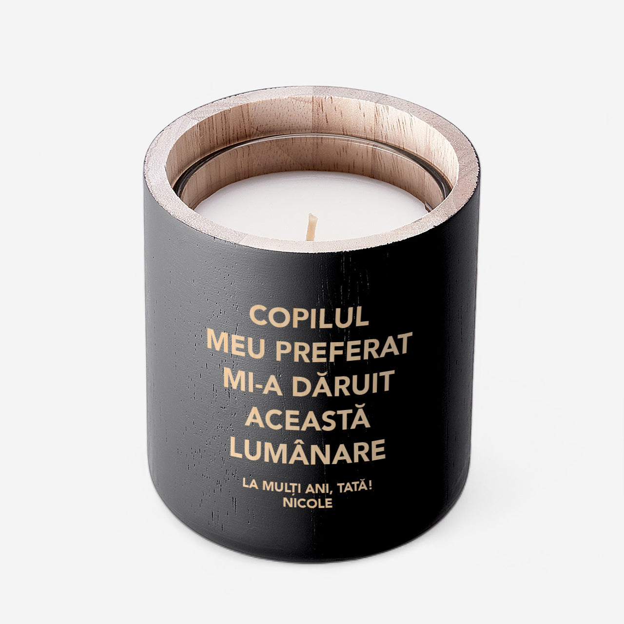 Świeca z grawerem na Dzień Taty - ulubione dziecko świeca personalizowana dla Taty prezent dla Taty na Dzień Taty