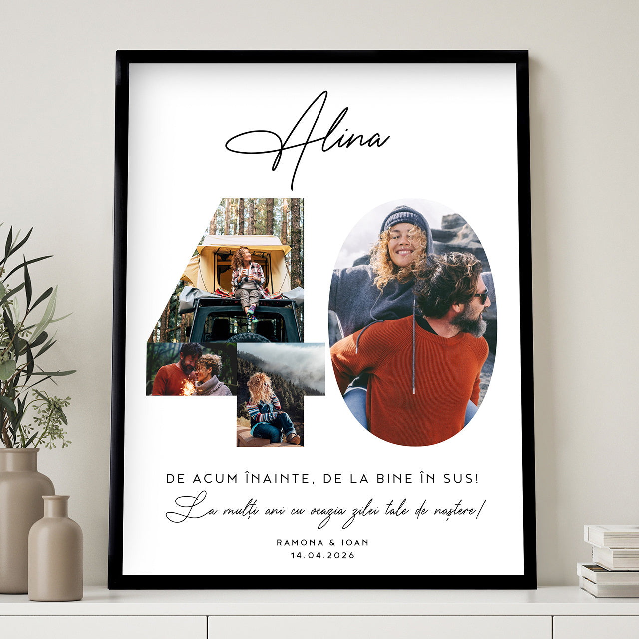 Plakat ze zdjęciami na 40 urodziny