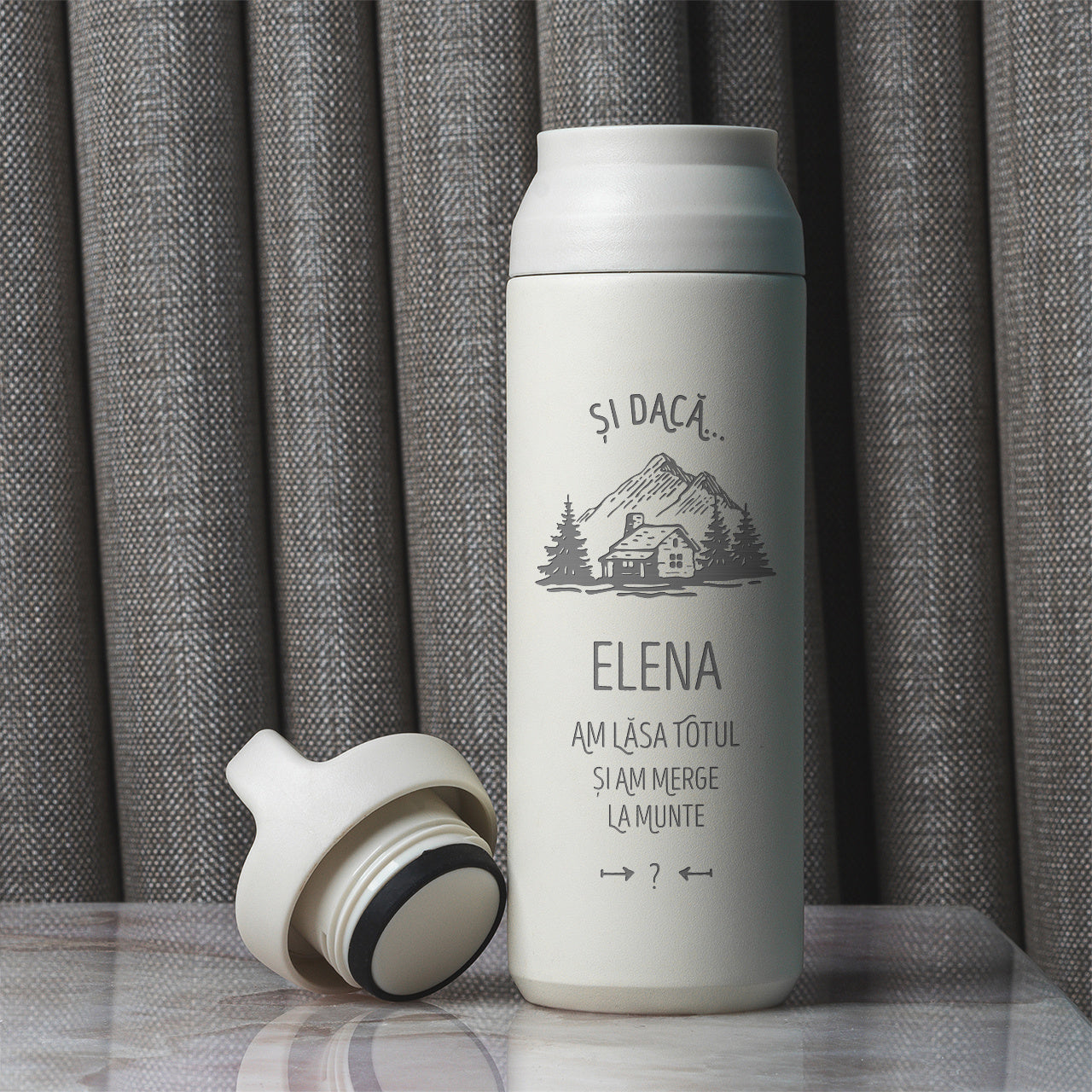 Termos grawerowany - prezent dla miłośnika Bieszczad prezent dla miłośnika gór termos z grawerem