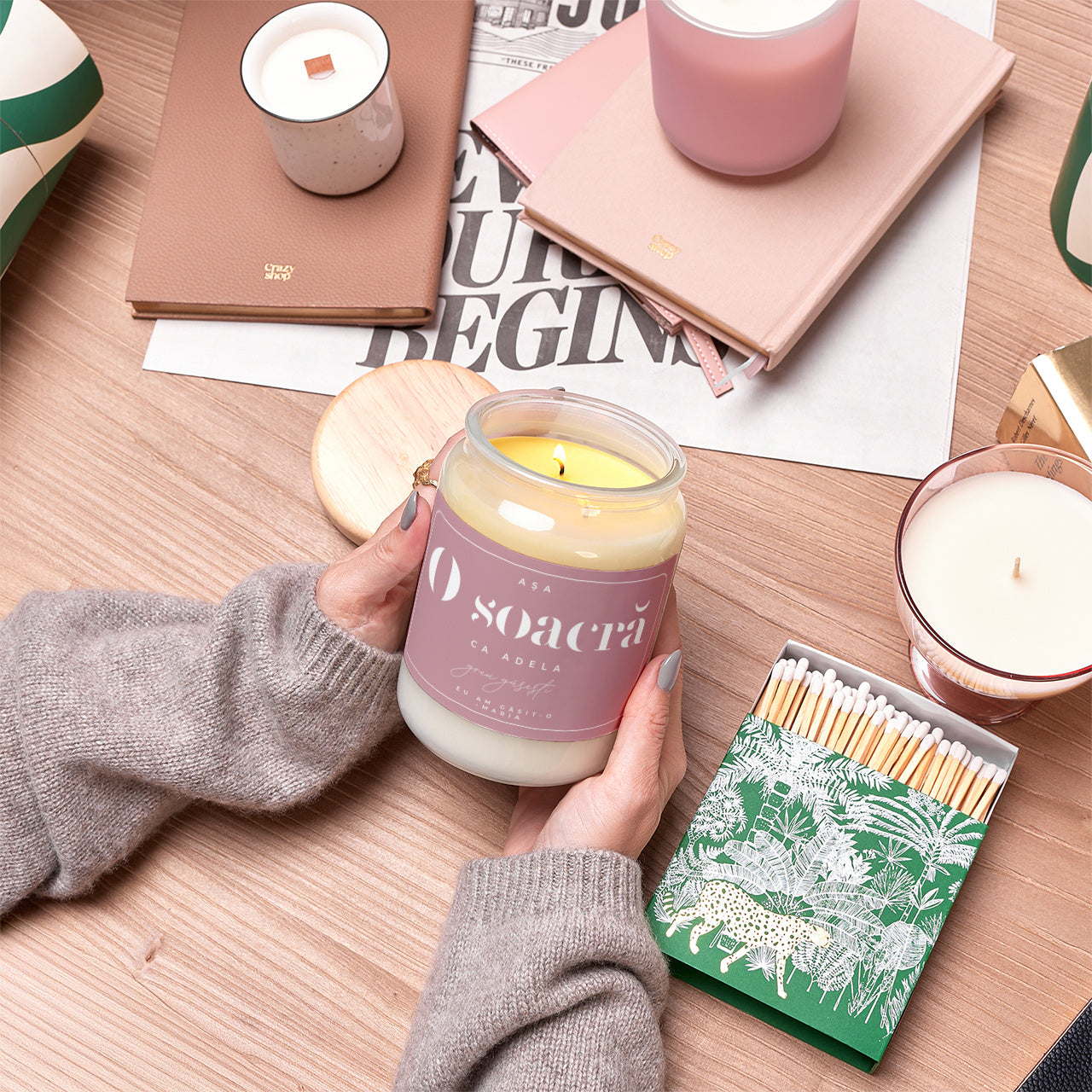 Lumânare parfumată personalizată - cadou pentru ziua de naștere a soacrei