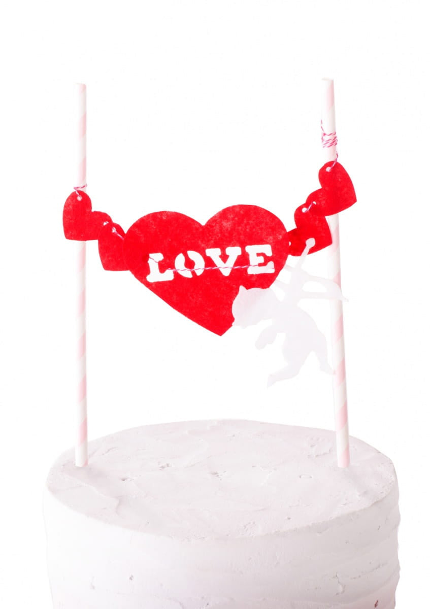 Topper pentru tort LOVE ornament walentynkowa