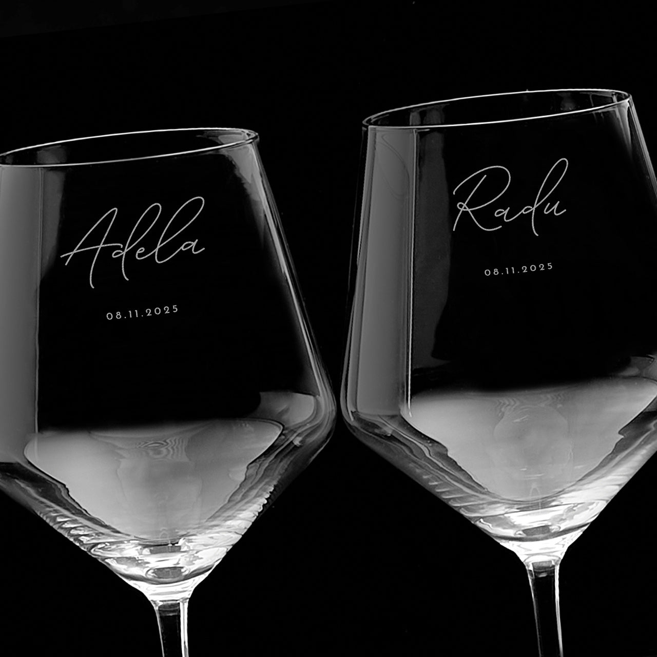 Komplet dwóch kieliszków - elegancki prezent ślubny kieliszki na ślub prezent na ślub